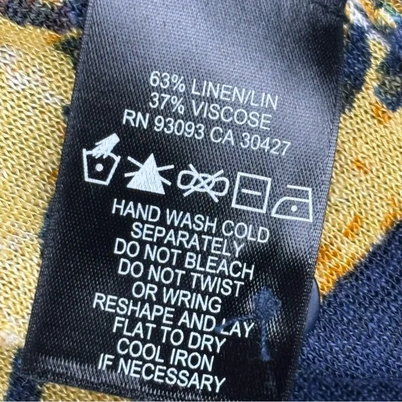 NIC+ZOE Cardigan Sweater Womens M Jungle Print 4-Way Linen Blend Open Waterfall - Picture 7 of 10